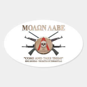 Molon Labe - Spartan Shield Ovaler Aufkleber