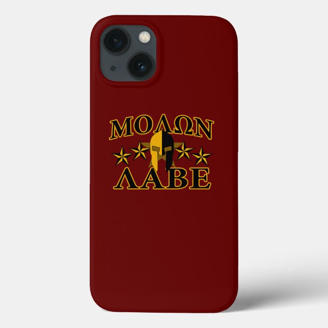 Molon Labe Spartan Warrior 5 Sterne Burgundy Case-Mate iPhone Hülle (Rückseite)