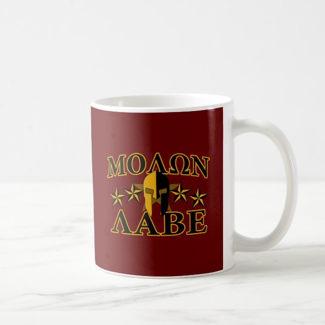 Molon Labe Spartan Warrior 5 Sterne Burgundy Kaffeetasse (Rechts)