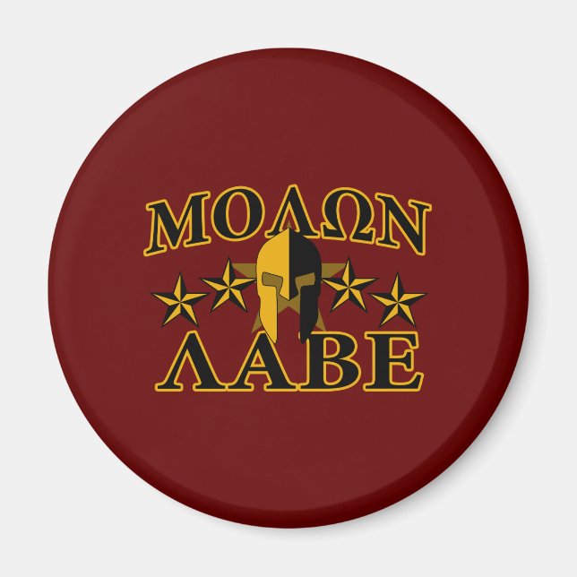 Molon Labe Spartan Warrior 5 Sterne Burgundy Magnet (Vorne)