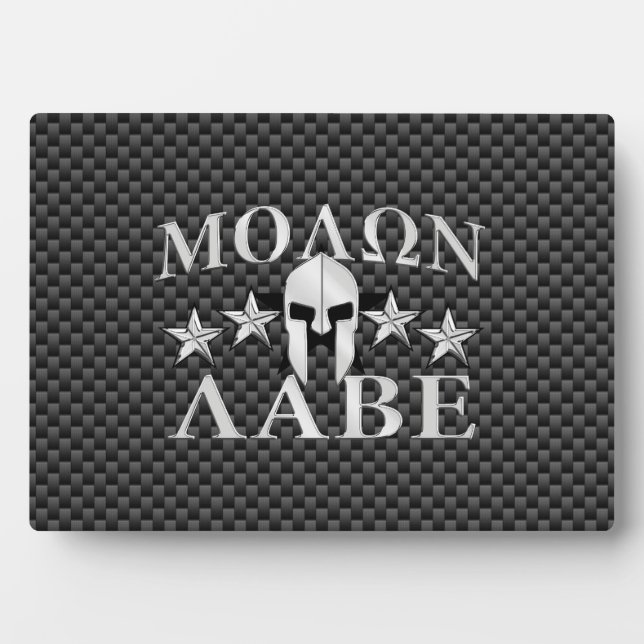 Molon Labe Spartan Warrior 5 Sterne Carbon Fotoplatte (Vorderseite)