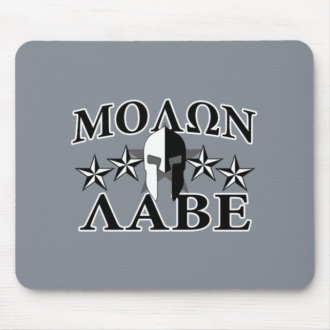 Molon Labe Spartan Warrior 5 Sterne Schwarz-weiß Mousepad (Vorne)