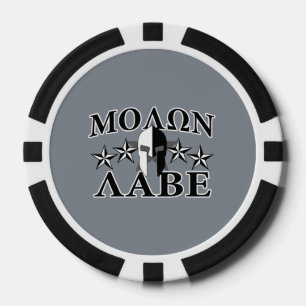 Molon Labe Spartan Warrior 5 Sterne Schwarz-weiß Pokerchips