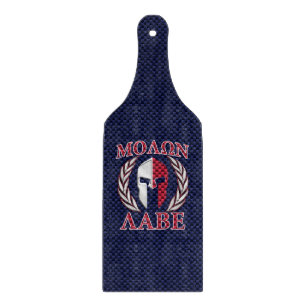 Molon Labe Spartan Warrior Blue Carbon Schneidebrett