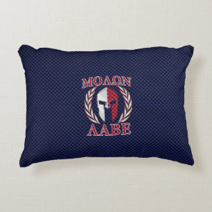 Molon Labe Spartan Warrior Carbon Fibre Chrome Dekokissen