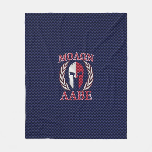 Molon Labe Spartan Warrior Carbon Fibre Chrome Fleecedecke (Vorderseite)