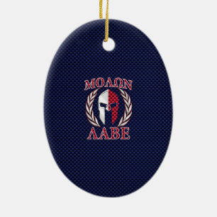 Molon Labe Spartan Warrior Carbon Fibre Chrome Keramik Ornament