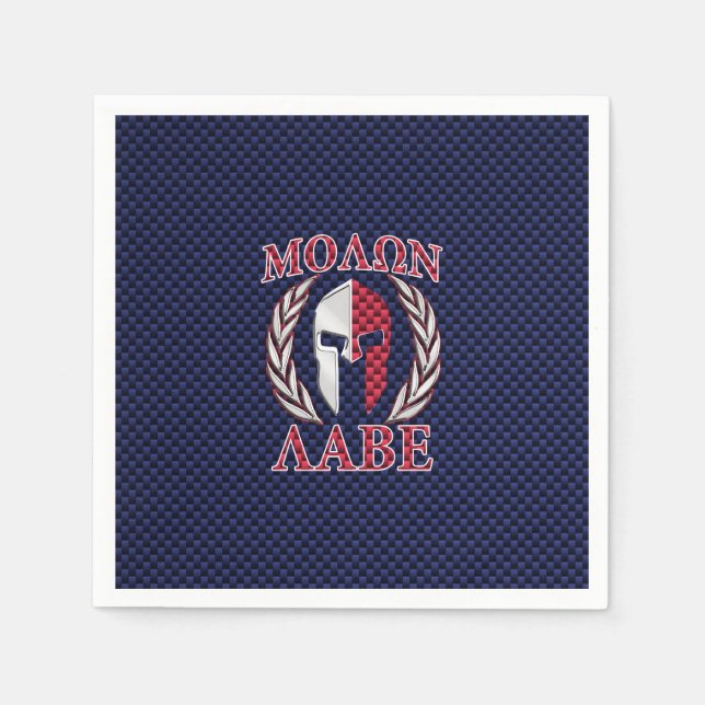 Molon Labe Spartan Warrior Carbon Fibre Chrome Serviette (Vorderseite)