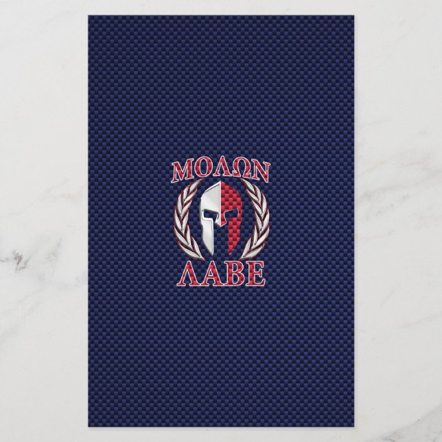 Molon Labe Spartan Warrior Carbon Fibre Print Flyer (Vorne)