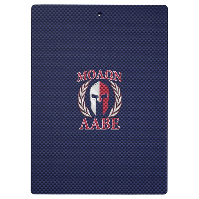 Molon Labe Spartan Warrior Carbon Fibre Style Klemmbrett (Rückseite)