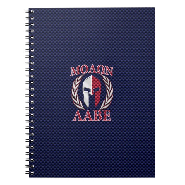 Molon Labe Spartan Warrior Carbon Fibre Style Notizblock (Vorderseite)