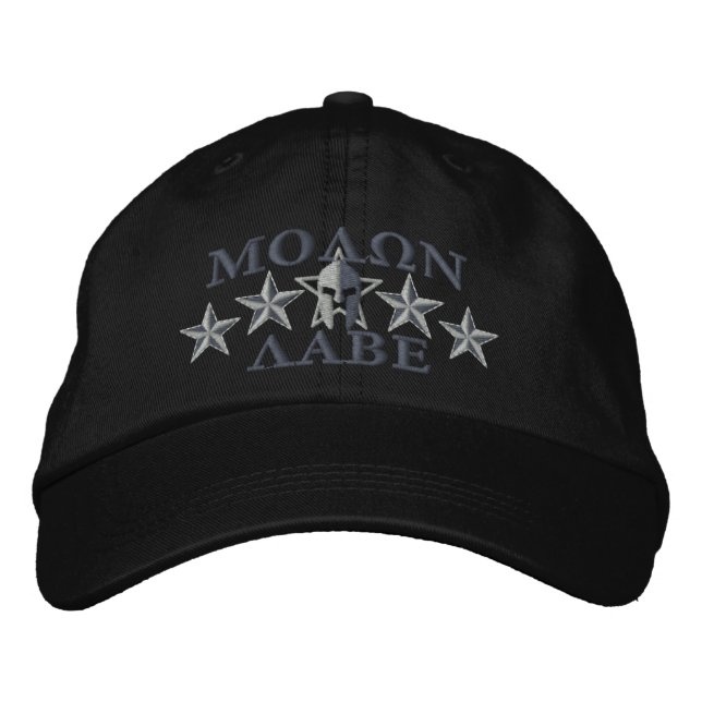 Molon Labe Spartan Warrior Five Stars Bestickte Baseballkappe (Vorderseite)