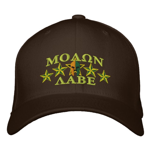 Molon Labe Spartan Warrior Five Stars Bestickte Baseballkappe (Vorderseite)