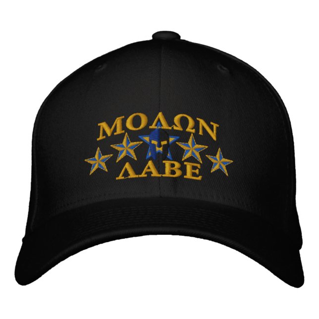 Molon Labe Spartan Warrior Five Stars Bestickte Baseballkappe (Vorderseite)
