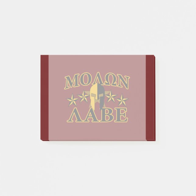 Molon Labe Spartan Warrior Golden Burgundy Post-it Klebezettel (Vorderseite)