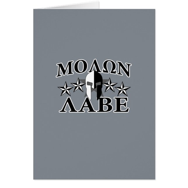 Molon Labe Spartan Warrior Helmet 5 Sterne B&W (Vorne)