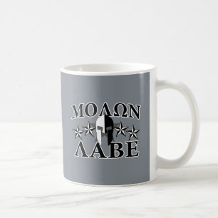 Molon Labe Spartan Warrior Helmet 5 Sterne B&W Kaffeetasse