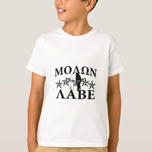Molon Labe Spartan Warrior Helmet 5 Sterne B&W T-Shirt