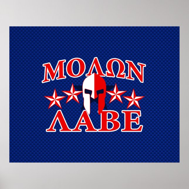Molon Labe Spartan Warrior Helmet 5 Sterne Patriot Poster (Vorne)