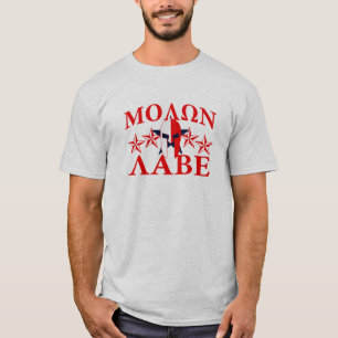 Molon Labe Spartan Warrior Helmet 5 Sterne Patriot T-Shirt