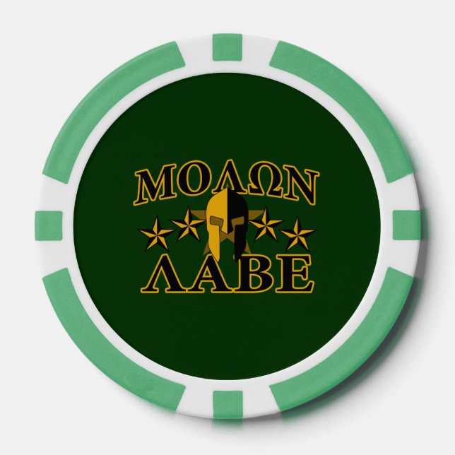 Molon Labe Spartan Warrior Helmet 5 Sterne Pokerchips (Vorderseite)