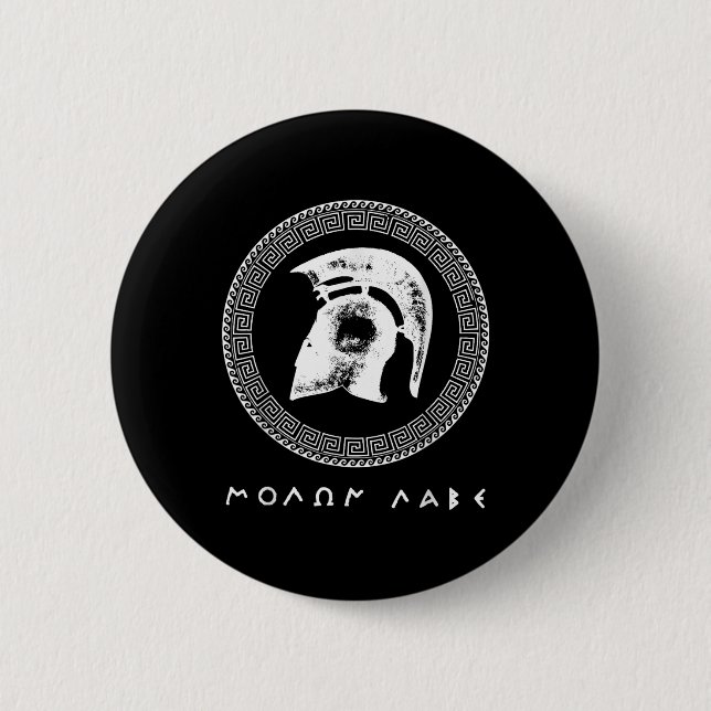 Molon Labe Spartan Warrior Helmet Alte Griechische Button (Vorderseite)
