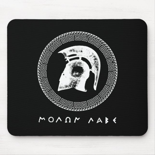 Molon Labe Spartan Warrior Helmet Alte Griechische Mousepad (Vorne)