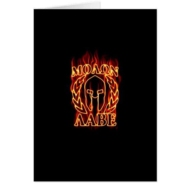 Molon Labe Spartan Warrior in Flammen (Vorne)