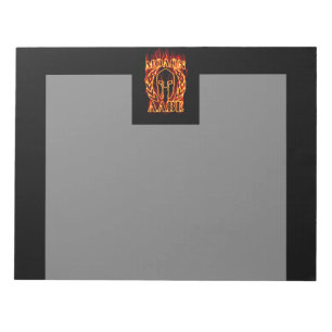 Molon Labe Spartan Warrior in Flammen Notizblock
