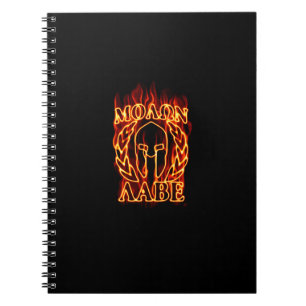 Molon Labe Spartan Warrior in Flammen Notizblock