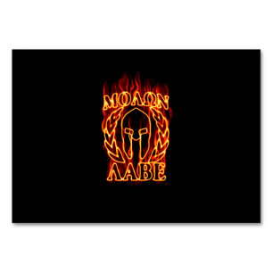Molon Labe Spartan Warrior in Flammen Tischnummer