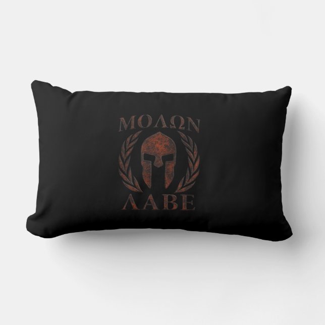 Molon Labe Spartan Warrior Iron Laurels Mask Lendenkissen (Vorderseite)