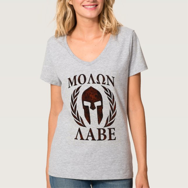Molon Labe Spartan Warrior Iron Laurels Mask T-Shirt (Vorderseite)