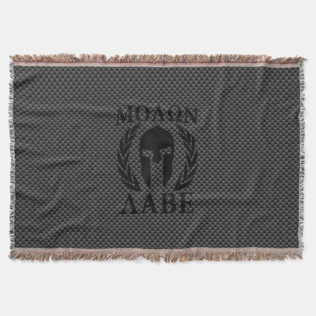 Molon Labe Spartan Warrior Laurels Carbon Decor Decke (Vorderseite)