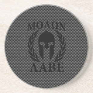 Molon Labe Spartan Warrior Laurels Carbon Style Getränkeuntersetzer