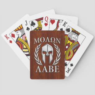 Molon Labe Spartan Warrior Laurels Chro Wood Print Spielkarten
