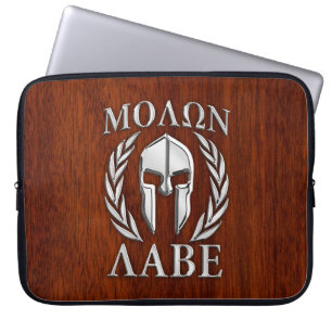 Molon Labe Spartan Warrior Laurels Chrome Style Laptopschutzhülle