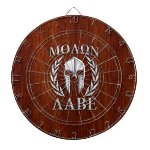 Molon Labe Spartan Warrior Laurels Holzdekor Dartscheibe