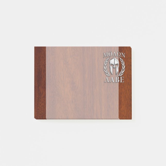 Molon Labe Spartan Warrior Laurels Holzdekor Post-it Klebezettel (Vorderseite)