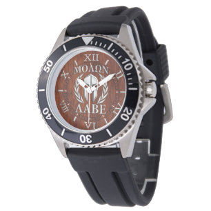 Molon Labe Spartan Warrior Laurels Mahogany Dial Armbanduhr