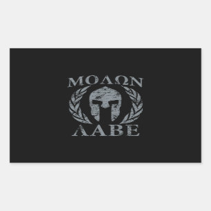 Molon Labe Spartan Warrior Laurels Rechteckiger Aufkleber