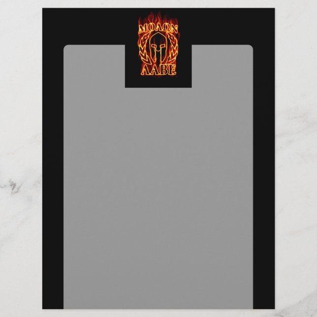 Molon Labe Spartan Warrior Laurels über Feuer (Vorderseite)