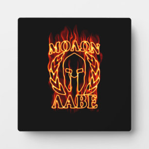 Molon Labe Spartan Warrior Laurels über Feuer Fotoplatte