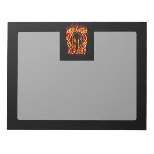 Molon Labe Spartan Warrior Laurels über Feuer Notizblock