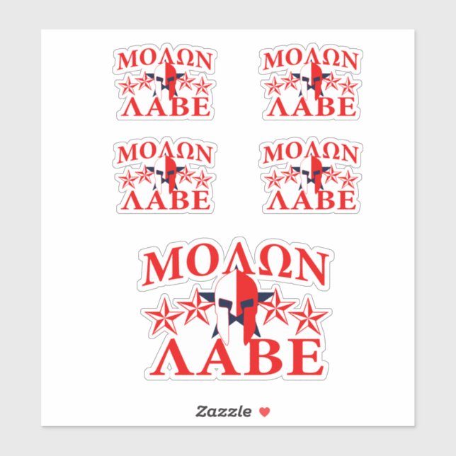 Molon Labe Spartan Warrior Mask 5 Sterne Patriot Aufkleber (Blatt)