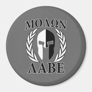 Molon Labe spartanische Masken-Rüstungs-Lorbeer Magnet