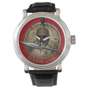 Molon Labe spartanischer Helm, Schild und Klinge Armbanduhr