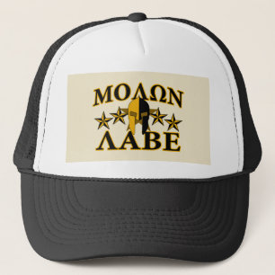 Molon Labe Spartanischer Kriegerhelm mit goldenem Truckerkappe