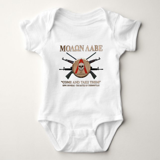 Molon Labe - spartanisches Schild Baby Strampler (Vorderseite)