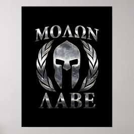 Molon Labe Steel Spartan Helmet Poster